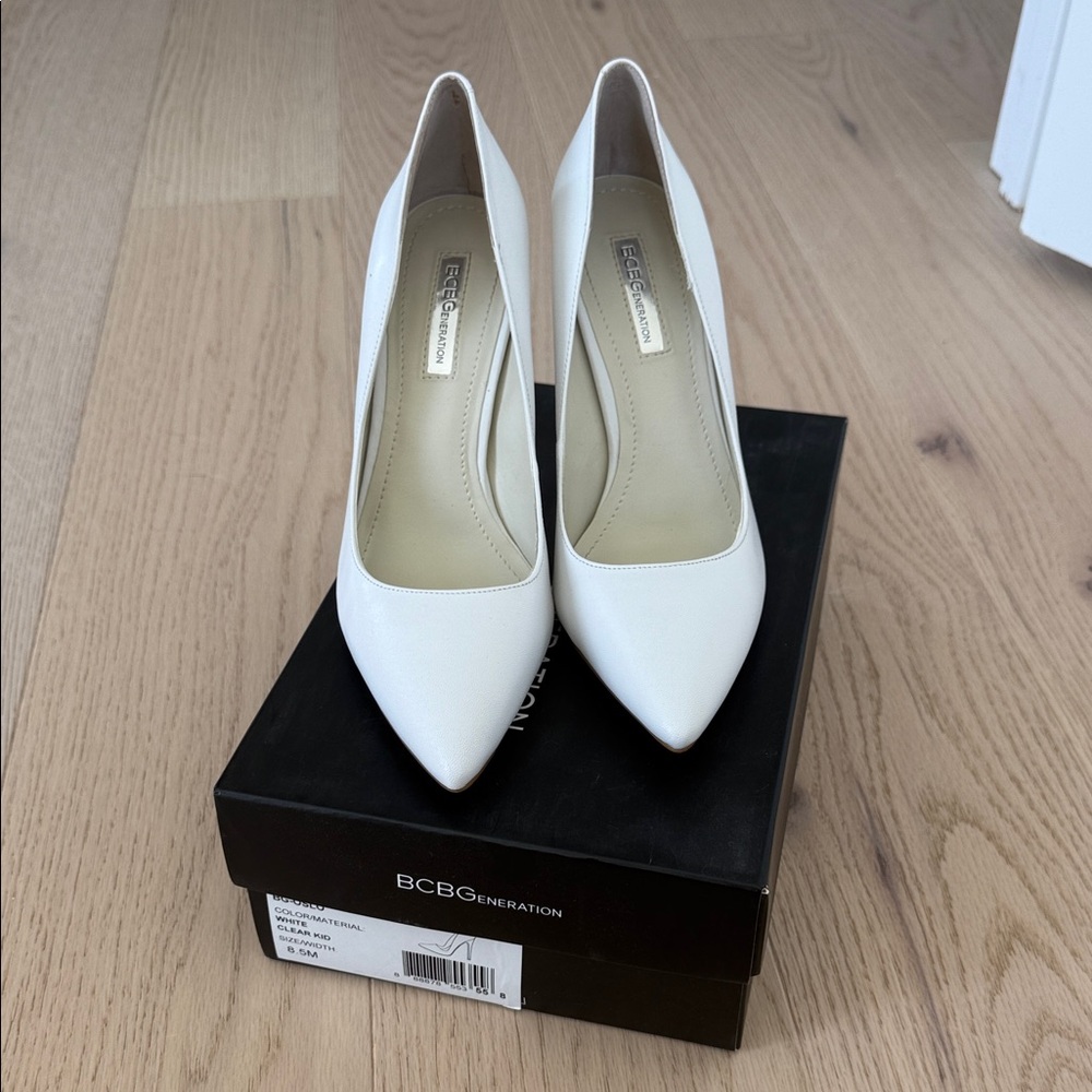 Like New BCBGeneration Classic White Heels